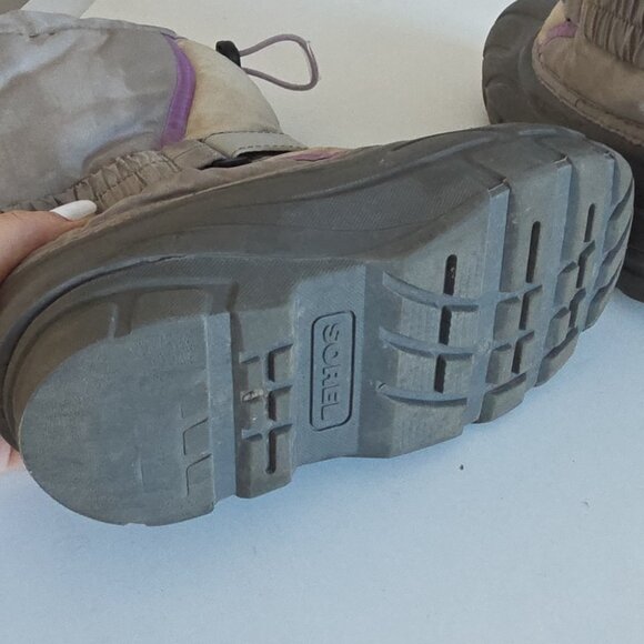 SOREL | Flurry Winter Boots Gray Purple Girls Sz 1 - Picture 6 of 8